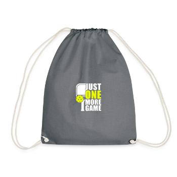 One more game funny pickleball player - Drawstring Bag - grey - Front