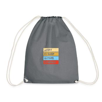 Eat Sleep Padel lustiges Padelball Spieler - Turnbeutel - Grau - Vorne