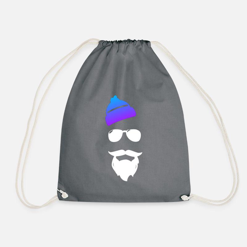Hip Santa - Bart mit Mütze - Turnbeutel - Grau