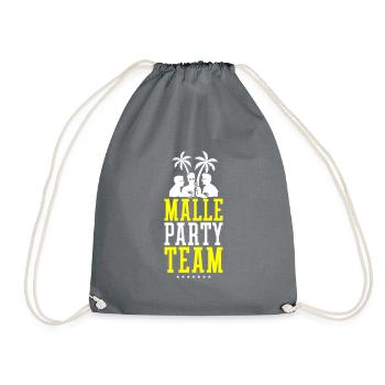 Malle Party Team Urlaub Mallorca - Turnbeutel - Grau - Vorne