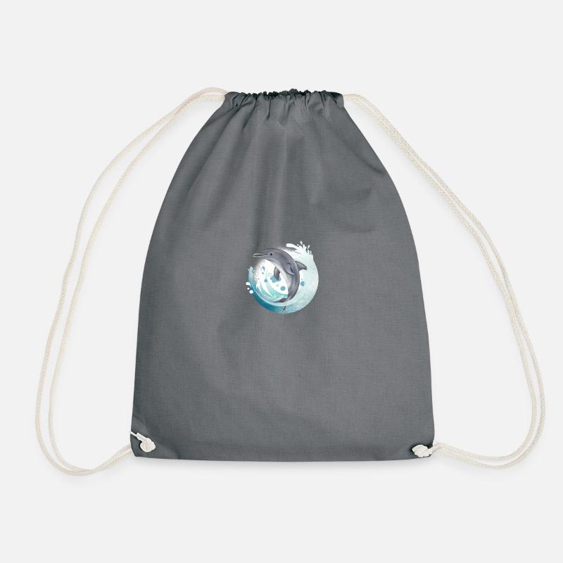Tauch Dive Dolphin - Delfin - Turnbeutel - Grau