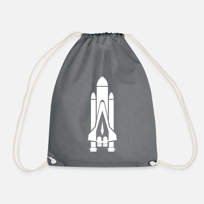 Rakete - Weltraum - Turnbeutel - Grau