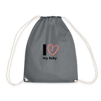 J’aime mon bébé - Baby Birth Heart Baby Love Baby - Sac de sport léger - gris - Devant