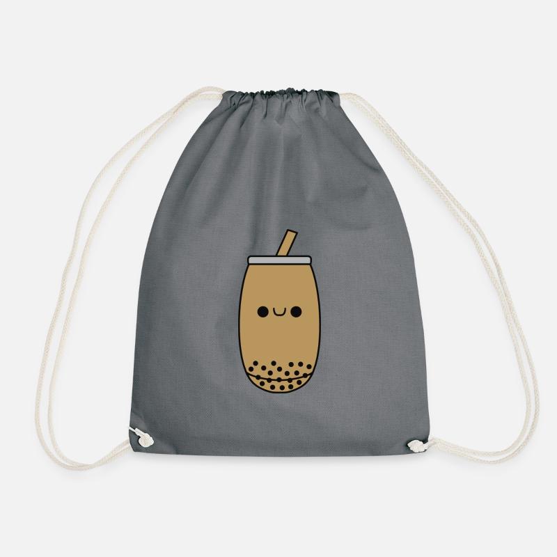 Cute Kawaii Classic Bubble Tea - Drawstring Bag - grey