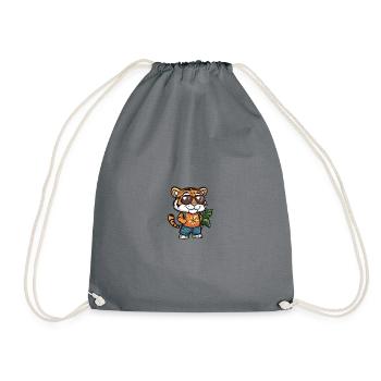 Tiger Comic Vacation - Drawstring Bag - grey - Front