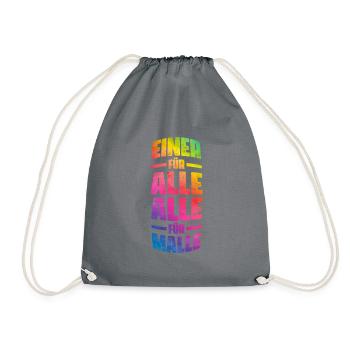 Malle all for a Mallorca saying - Drawstring Bag - grey - Front