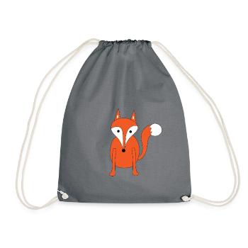 Fox - Drawstring Bag - grey - Front