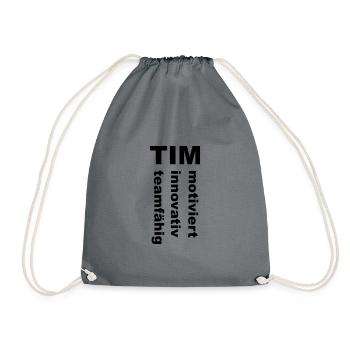 Tim - Ein spezielles Design nur für Tim - Turnbeutel - Grau - Vorne