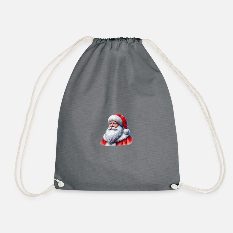 Weihnachtsmann / Nikolaus Polygon - Turnbeutel - Grau