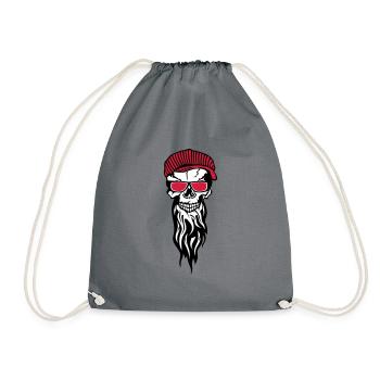 tete de mort hipster skull crane casquette 1511 - Sac de sport léger - gris - Devant