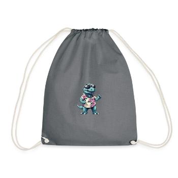 Dinosaur T-Rex Comic Holiday - Drawstring Bag - grey - Front