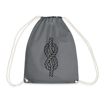 Figure-of-eight knot climbing knot - Drawstring Bag - grey - Front