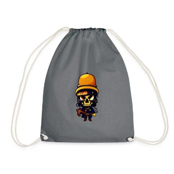 Sheriff cartoon skeleton - Drawstring Bag - grey - Front