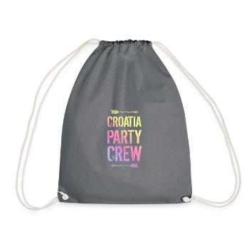 Croatia Party Crew Colorful - Drawstring Bag - grey - Front