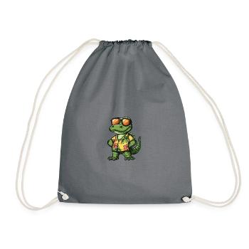 Alligator Comic Vacation - Drawstring Bag - grey - Front