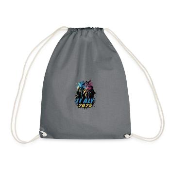 Italie 2025 Vacances Palmiers Coloré - Sac de sport léger - gris - Devant