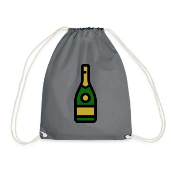 Champangner glass, sparkling wine, glass - Drawstring Bag - grey - Front