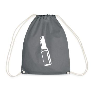 lipstick - Drawstring Bag - grey - Front