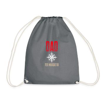 PAPA Dad der Navigator Design - Turnbeutel - Grau - Vorne