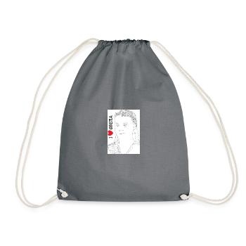 I love Greta - Drawstring Bag - grey - Front