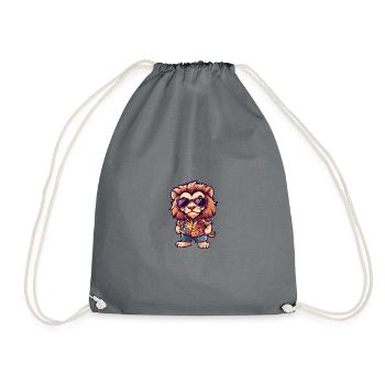 Lion Comic Vacation - Drawstring Bag - grey - Front