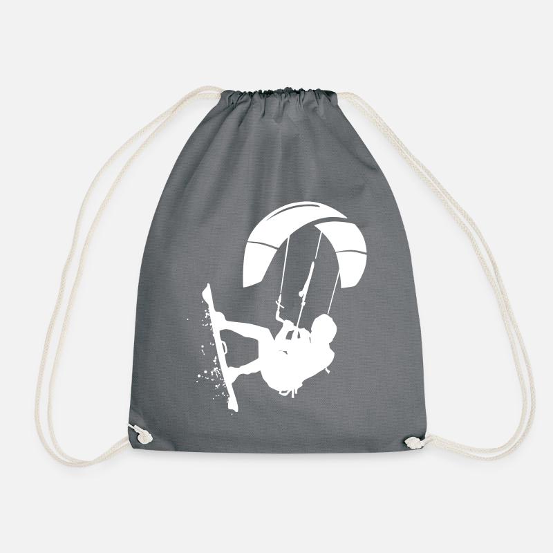 Kitesurfing Powerkiting Kitesurfer Geschenk Gift - Turnbeutel - Grau