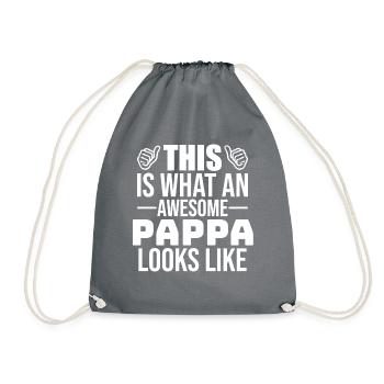 Geschenk für Papa Der beste Papa der Welt - Turnbeutel - Grau - Vorne