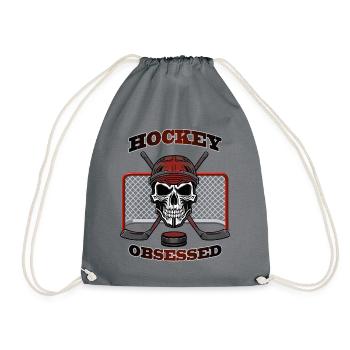 Hockey obsessed - Drawstring Bag - grey - Front