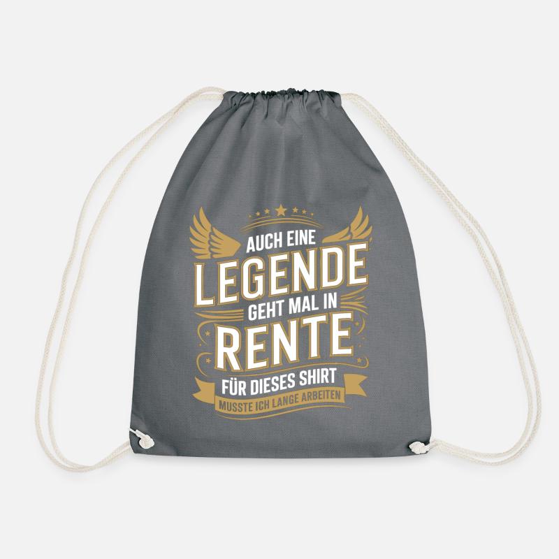 Auch Eine Legende Geht Mal In Rente - Turnbeutel - Grau