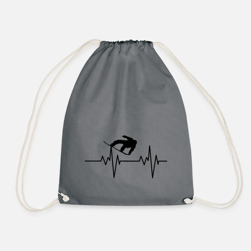 Snowboarder Pulse - Drawstring Bag - grey