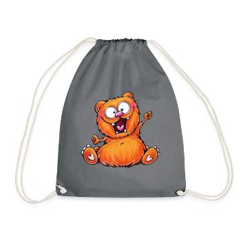 funny bear - Turnbeutel - Grau - Vorne