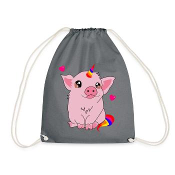 Schweinhorn unicorn - Drawstring Bag - grey - Front