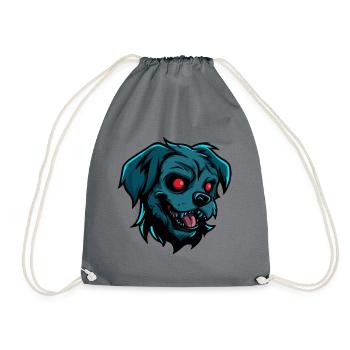 Hund Halloween Comic Zombie - Turnbeutel - Grau - Vorne