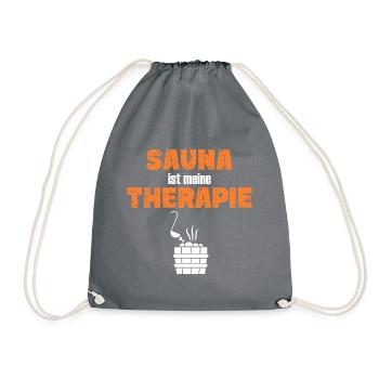 Sauna ist meine Therapie - Turnbeutel - Grau - Vorne