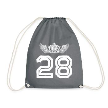 28 Number crown - Drawstring Bag - grey - Front