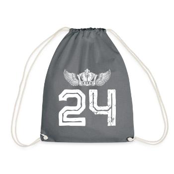 24 Zahl Krone - Turnbeutel - Grau - Vorne