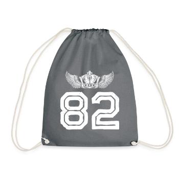 82 Number crown - Drawstring Bag - grey - Front