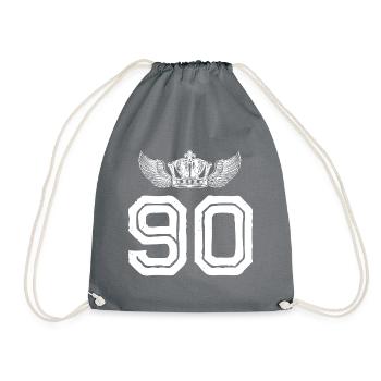 90 Number crown - Drawstring Bag - grey - Front