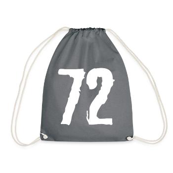 72 Zahl Trikot - Turnbeutel - Grau - Vorne