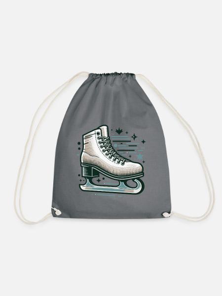 ICE SKATING ICE SKATING WINTER SNOW SHOES SPORTS - Drawstring Bag - grey