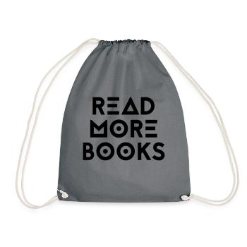 READ MORE BOOKS - Drawstring Bag - grey - Front