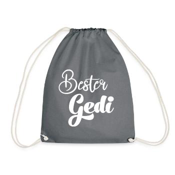 Bester Gedi sein Patenonkel fragen Taufe - Turnbeutel - Grau - Vorne