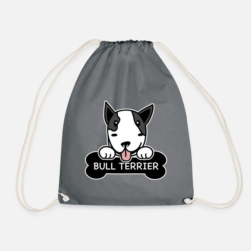 Bullterrier und Knochen - Turnbeutel - Grau
