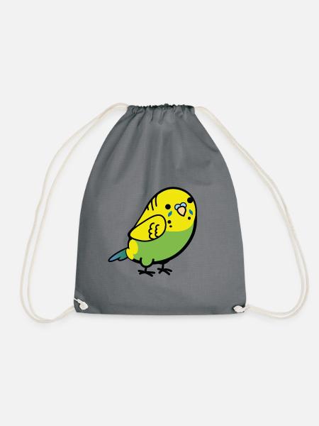 Budgerigar - Drawstring Bag - grey