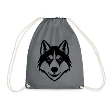 Tête de chien Husky - Sac de sport léger - gris - Devant