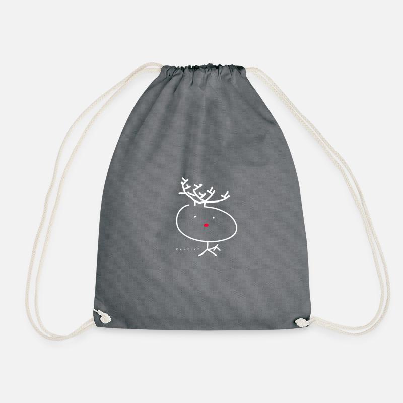 Reindeer - Drawstring Bag - grey