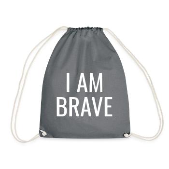 Je suis courageux - Citations positives chrétiennes - Sac de sport léger - gris - Devant