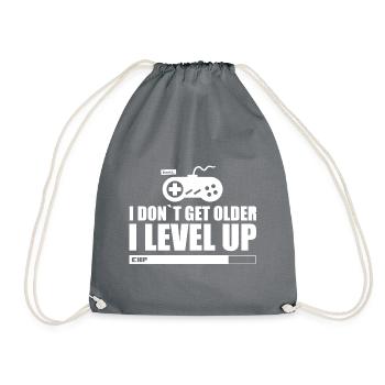 I Don t Get Older I Leve Up HARIZ Gamer Gaming - Turnbeutel - Grau - Vorne