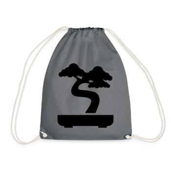 Bonsai icon Symbol - Drawstring Bag - grey - Front