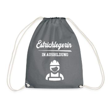 Estrichlegerin Ausbildung Estrichlegerazubi Azubi - Turnbeutel - Grau - Vorne